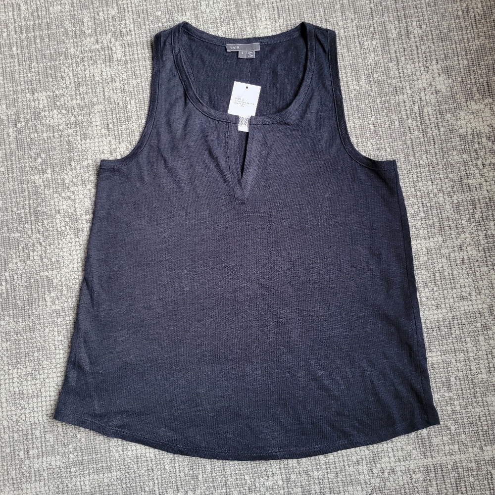 NWT Vince Linen V-Neck Tank Top